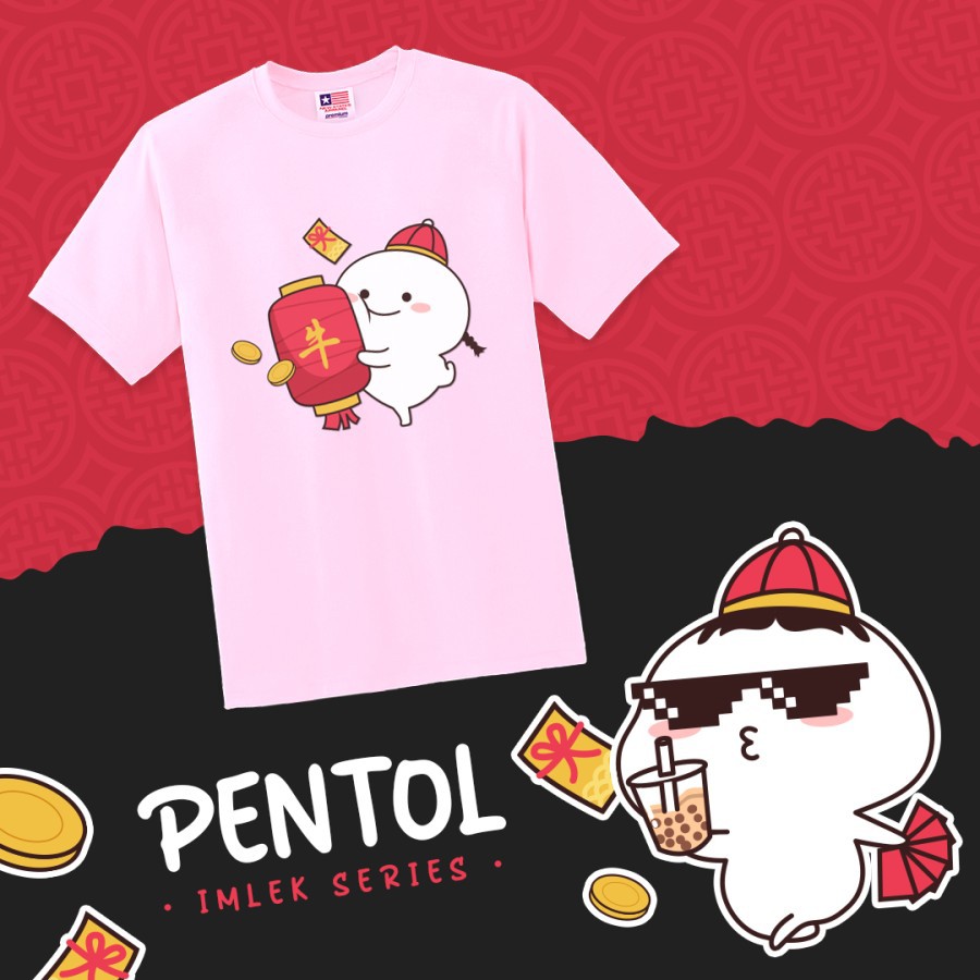 KAOS BAJU CUSTOM IMLEK PENTOL / CNY PENTOL / KAOS CNY / CUSTOM - ANAK / PENTOL BESAR / FAMILY TSHIRT