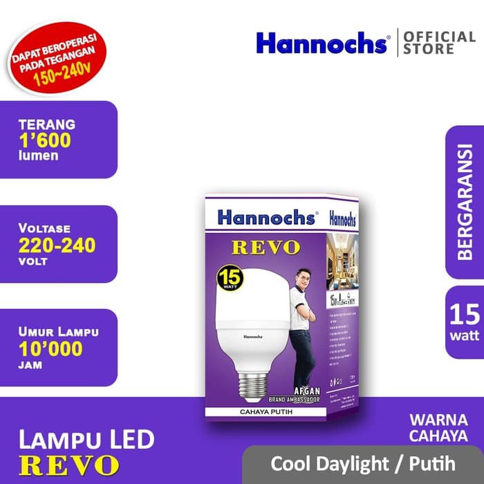 Hannochs Lampu LED Revo 15 watt cahaya Putih