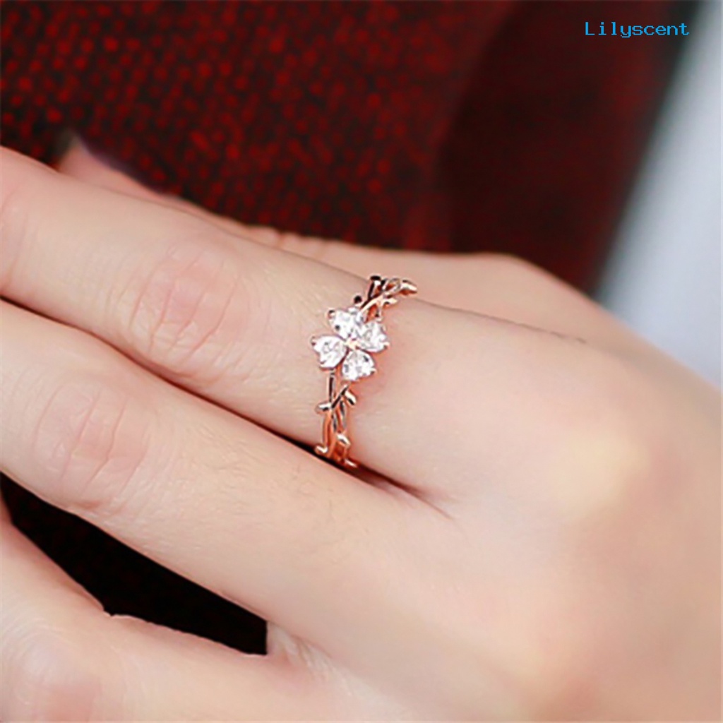 Ls Cincin Bahan Alloy Aksen Berlian Imitasi Untuk Wanita