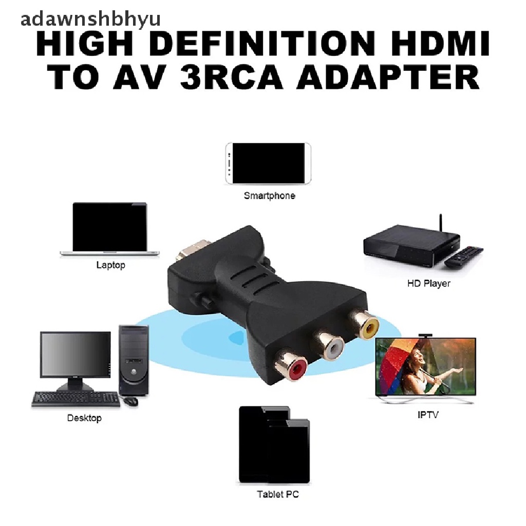 Adawnshbhyu Adaptor Audio HDMI To AV Konektor HDMI To VGA RCA Video Audio Adapter Untuk HDTV