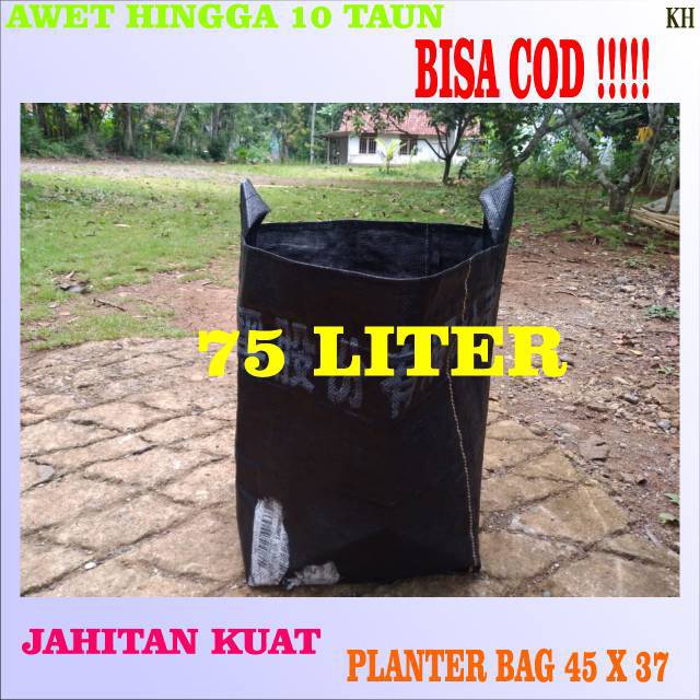 Planter Bag 75 Liter Terpal Tebal | Planterbag Hitam Pot Tanaman Besar Polybag Kuat Media Tanam Sayu