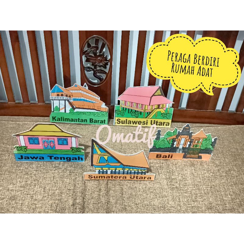 Alat Peraga Berdiri Rumah Adat Kayu Edukasi