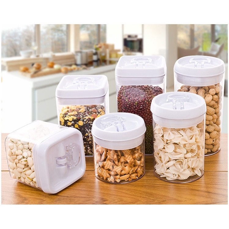 FYGALERYSURABAYA HL0264 Toples Dapur Transparan Wadah Tempat Penyimpanan Makanan Food Jar Organizer Pasta Biskuit Kue