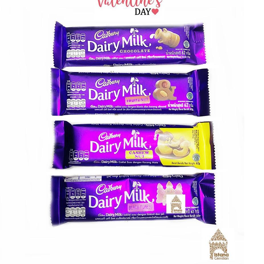 

[COD] PROMO ! Cadbury Dairy Milk Coklat 62 Gram . Cokelat Valentine