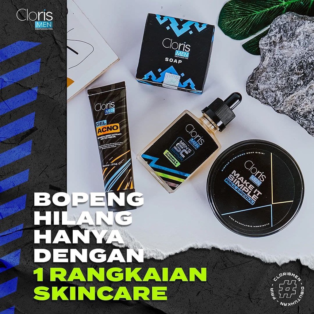 Clorismen Acne Series Paket Skincare Pria Penghilang Jerawat &amp; Pemutih Wajah