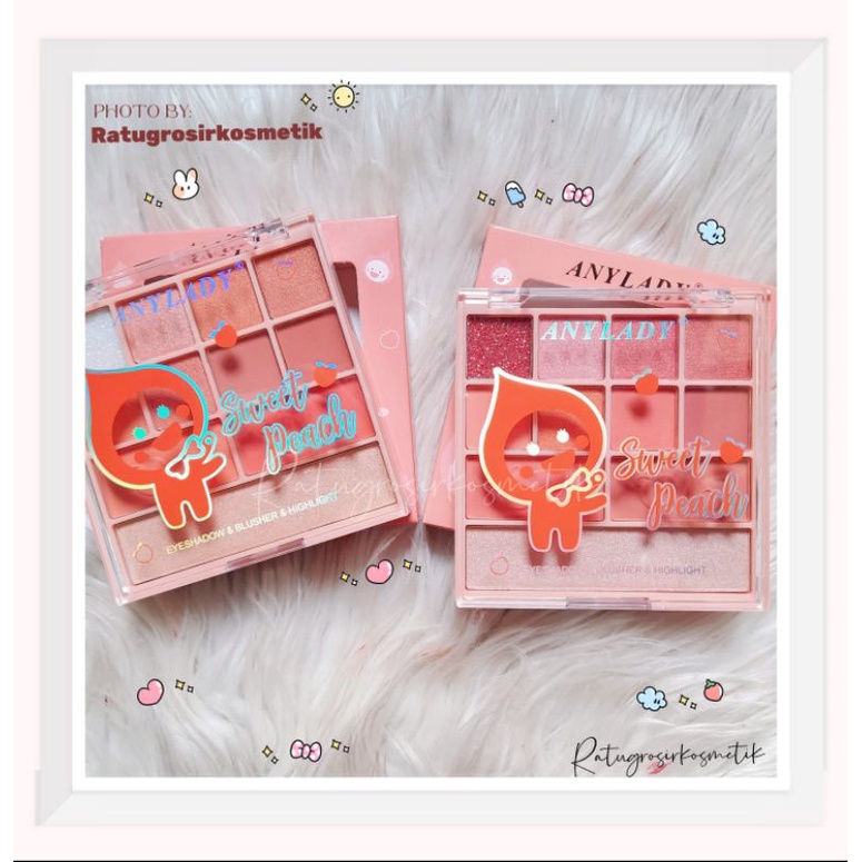 PROMO!!!EYESHADOW BLUSHER &amp; HIGHLIGHTER SWEET PEACH ANYLADY NO.841