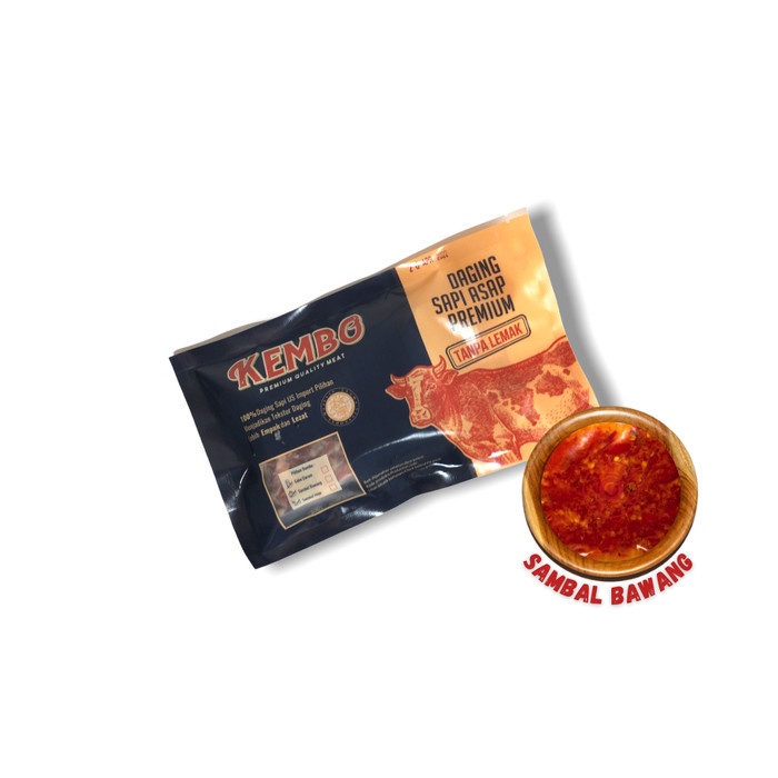 

Sei Sapi Kembo TANPA LEMAK 200 Gr + Sambal 50 Gr - Sambal Bawang - BARU