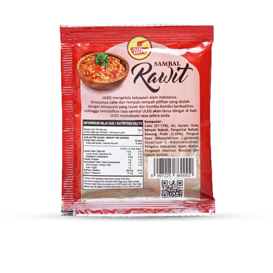 SAMBAL RAWIT ULEG FINNA 20GR ISI 10 SACHET HALAL