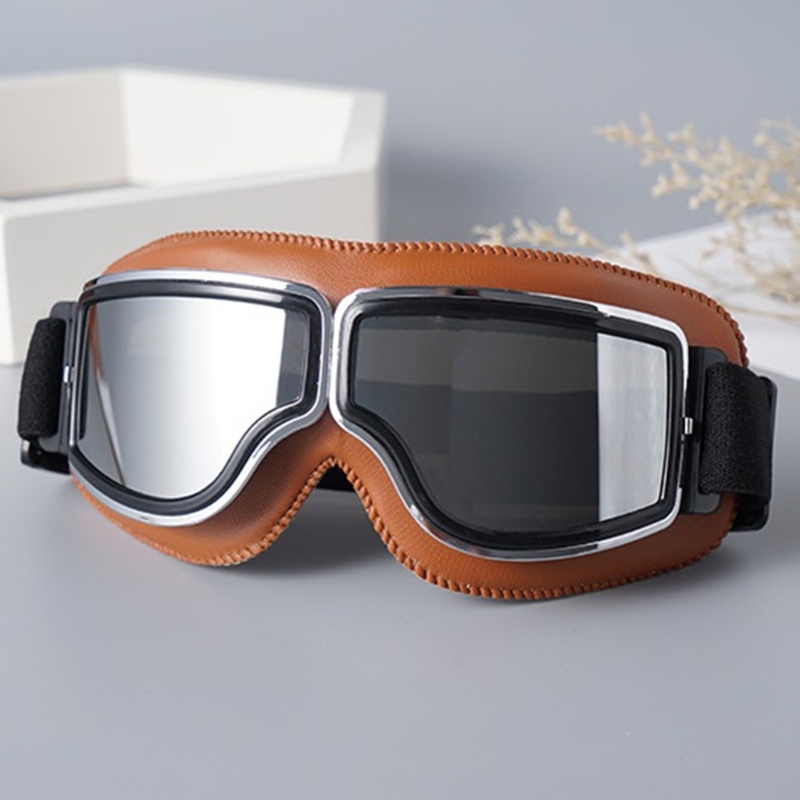 Zzz Kacamata Goggles Vintage Bahan Kulit Anti Gores / Debu Untuk Motor / ATV / Skuter Off Road