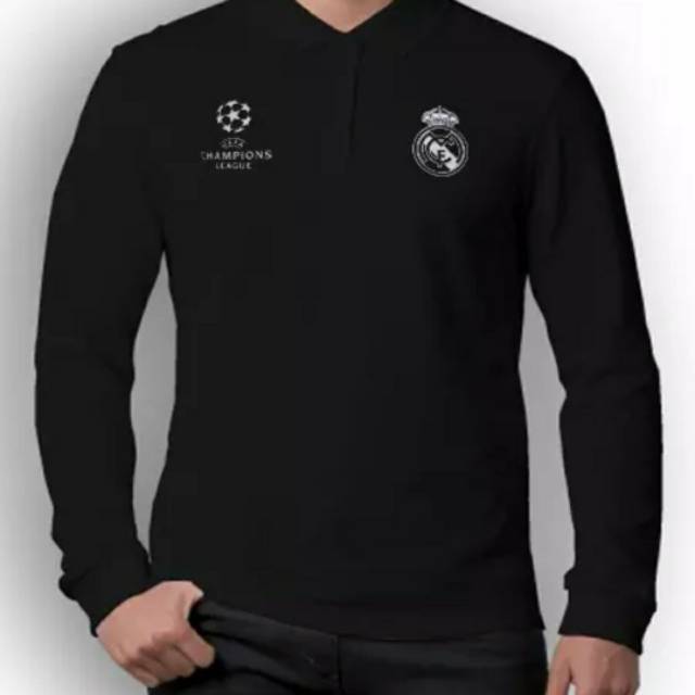 KAOS POLO SHIRT LENGAN PANJANG LONG SLEEVE REAL MADRID