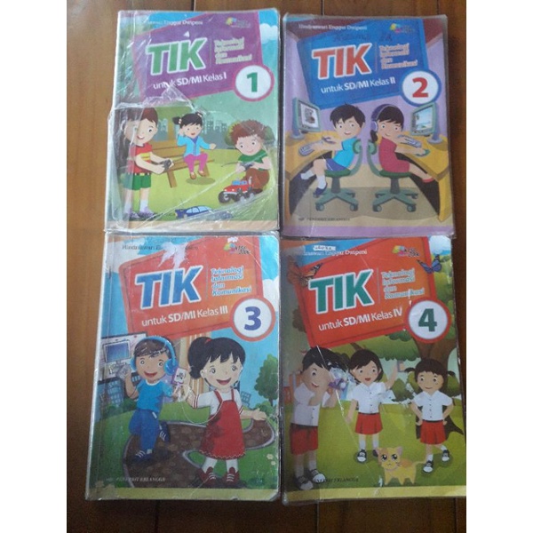 Buku Teknologi Informasi Dan Komunikasi (TIK) kelas 1 dan 4 SD penerbit Erlangga