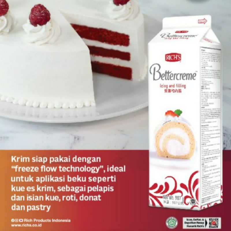 

RICH Bettercreme Topping Whipping Cream 907 gr ( Gosend Bandung )