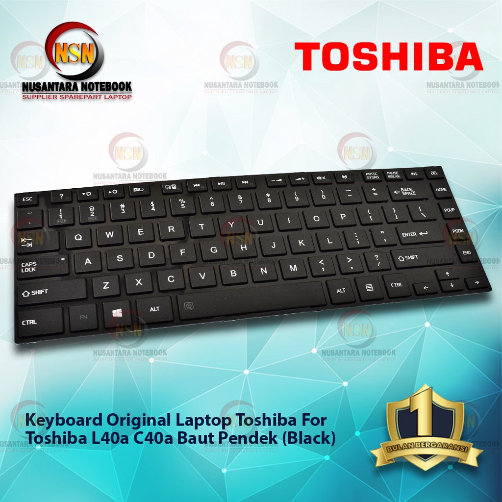 Keyboard Laptop Toshiba L40a C40a Baut Pendek