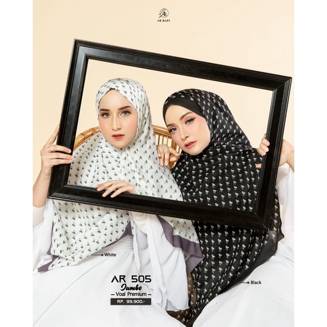 Terbaru √ Hijab Jilbab Arrafi Segi Empat AR 505 Jumbo Kerudung Segiempat Motif || Anniha Collection