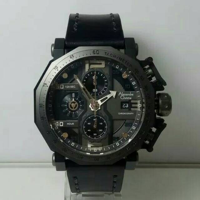 JAM TANGAN PRIA ALEXANDRE CHRISTIE AC 6373 BLACK GREY