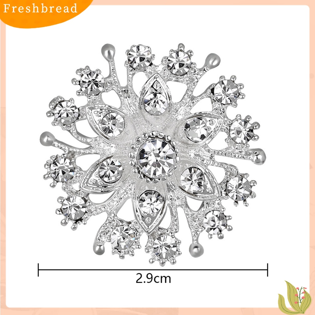 [ TERLARIS]Breastpin Shiny Anti-rust Women Flower Heart Rhinestone Brooch Pin for Wedding