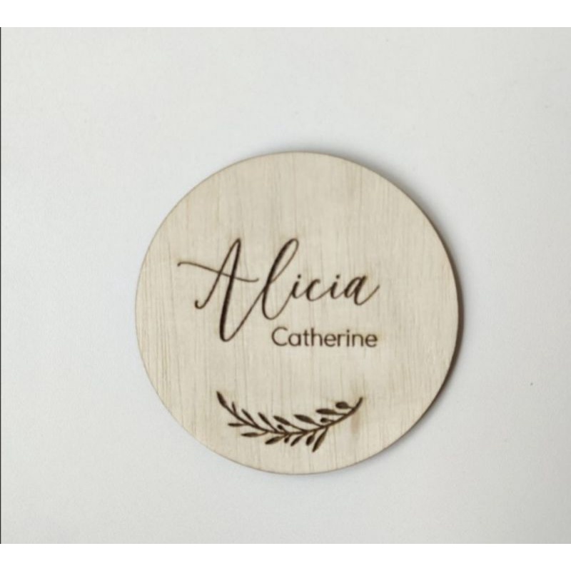 Papan nama bayi wooden plaque custom nama|baby Name