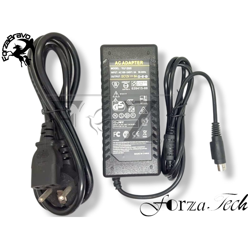 Adaptor Power Supply 12V 5A 4 PIN Hikvision DS-7204HUHI-F1/N Adaptor DVR