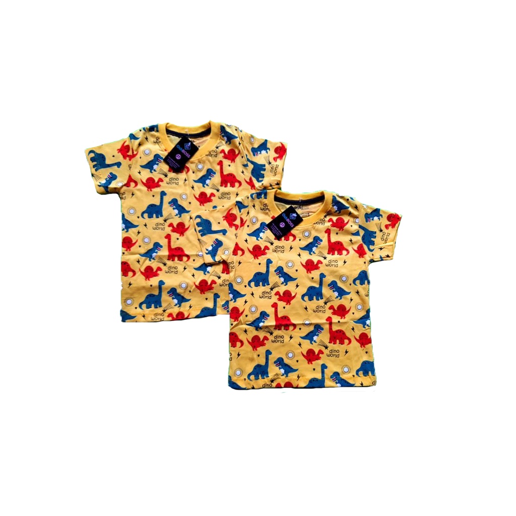 KAOS ANAK DISTRO MOTIF KARAKTER grosir pakaian kaos anak cowo cewe combed 30s karakter motif Dino