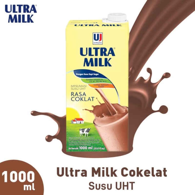 SUSU ULTRA COKELAT 1 LITER / ULTRA COKLAT 1000 ML - ( HARGA SATUAN )