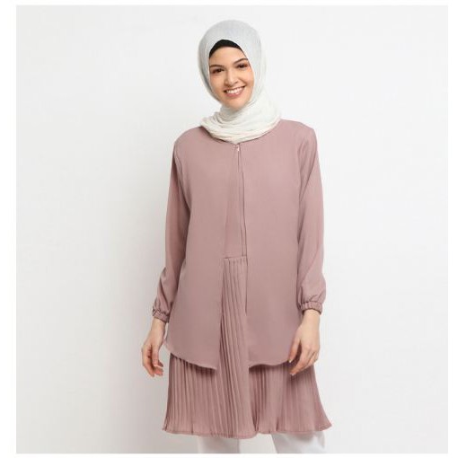 TUNIK WANITA REMAJA TERBARU 2020 POLOS PANJANG MUSLIMAH MURAH K1S4 Atasan Baju Kerja Korea - Wood