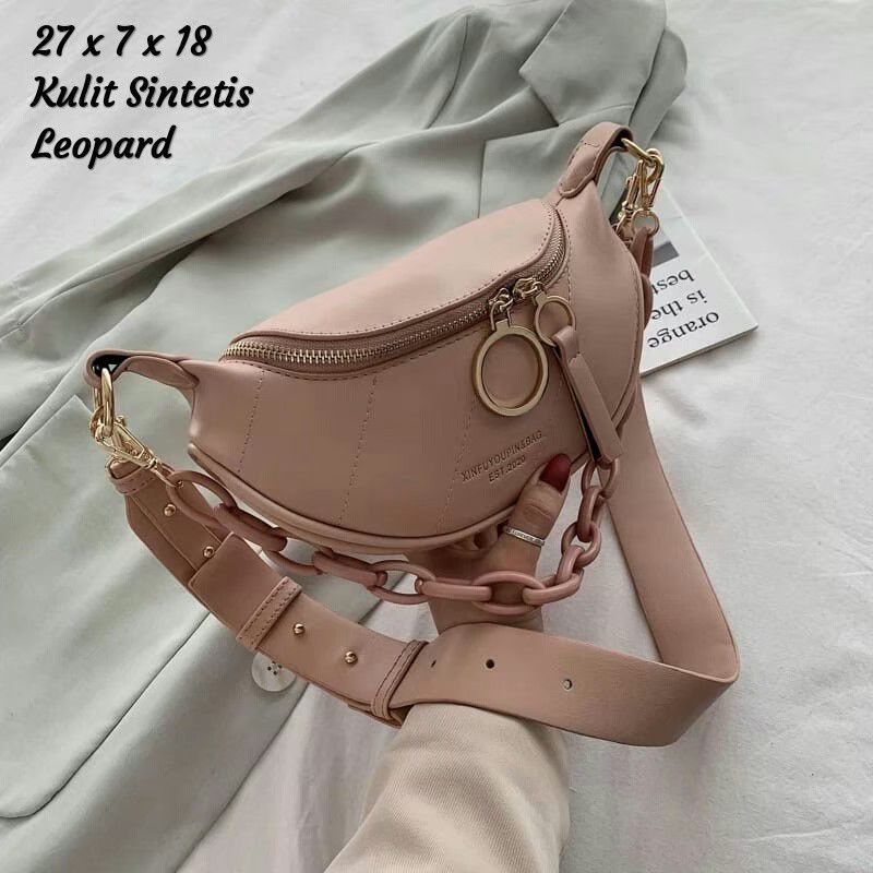 Mochillastore - Tas Waistbag Wanita Rantai Tas Sintetis Tas Populer Tas Remaja Tas Waistbag Murah