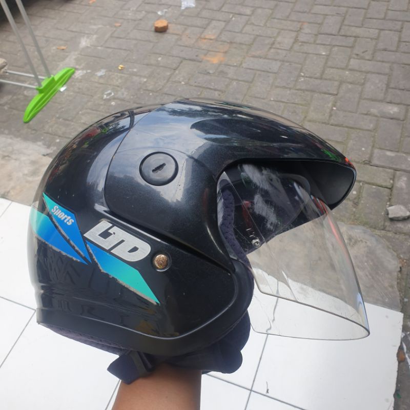 HELM LTD BEKAS HITAM METALIX ORIGINAL