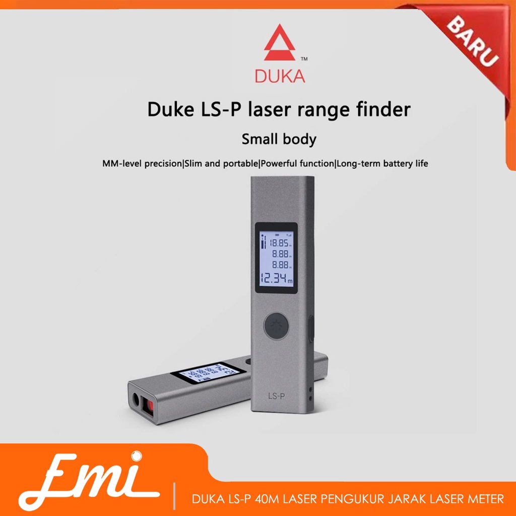 DUKA LS-P 40M Laser Pengukur Jarak Laser Meter By EMI