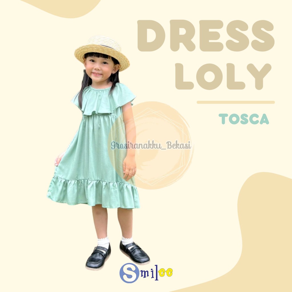 Dress Anak Smile Loly Warna Tosca 1-5Thn