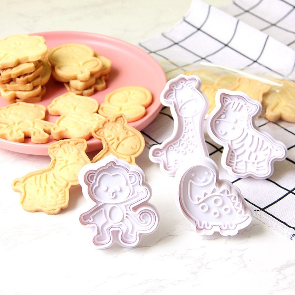 [Elegan] Cookie Cutters Set Fondant Sugarcraft Animals DIY Dapur Alat Kue Plastik