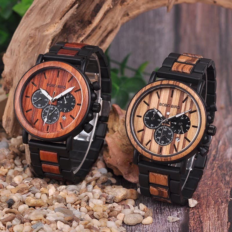 BOBO BIRD Jam Tangan Kayu Chrono Pria - WP09