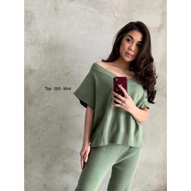 GBY CLOTHING - NANA ONE SET (ATASAN DAN PANTS TERPISAH)-MINT TOP