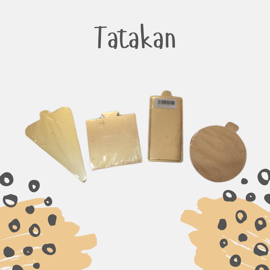 Tatakan Tiramisu Gold / Tatakan Kue Mini / Tatakan Kue Kecil