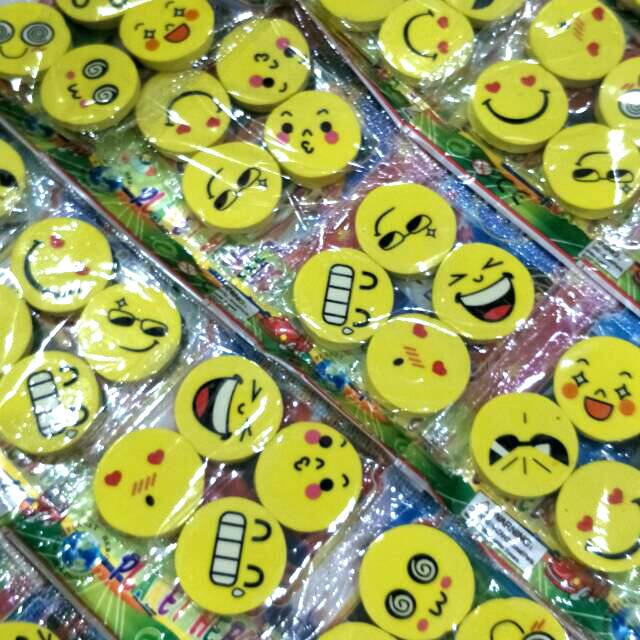 Penghapus Emoji isi 4penghapus Lucu Murah /Goodiebag/ Souvenir Ultah Anak Murah