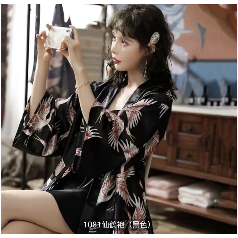 PIYAMA WANITA DEWASA SILK SATIN IMPORT PREMIUM TANKTOP DASTER SET KIMONO OUTER MOTIF BANGAO BIG SIZE S-2XL NEW ARRIVAL