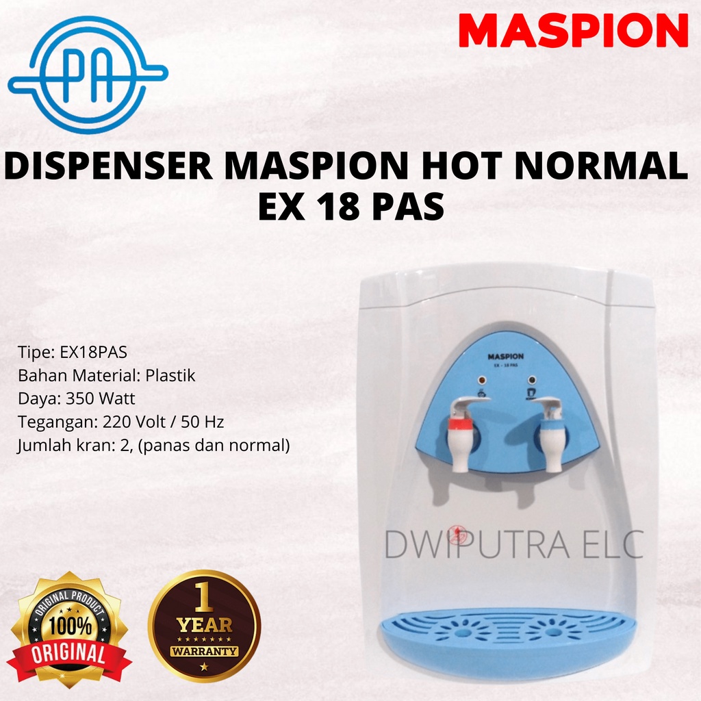 DISPENSER AIR MASPION EX18PAS EX 18 PAS PANAS-NORMAL