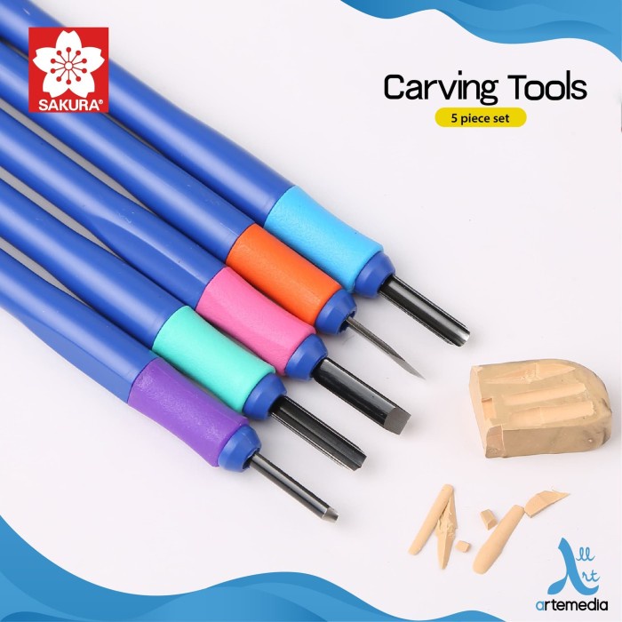 

Alat Pahat Sakura Carving Tools 5 Shapes Set
