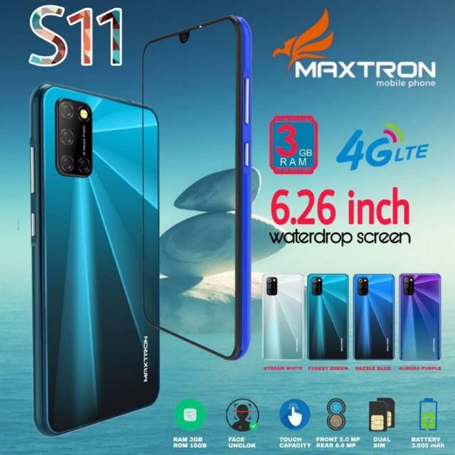 MAXTRON S11 - RAM 3/16GB - 4G - LAYAR 6 INCH - GARANSI RESMI