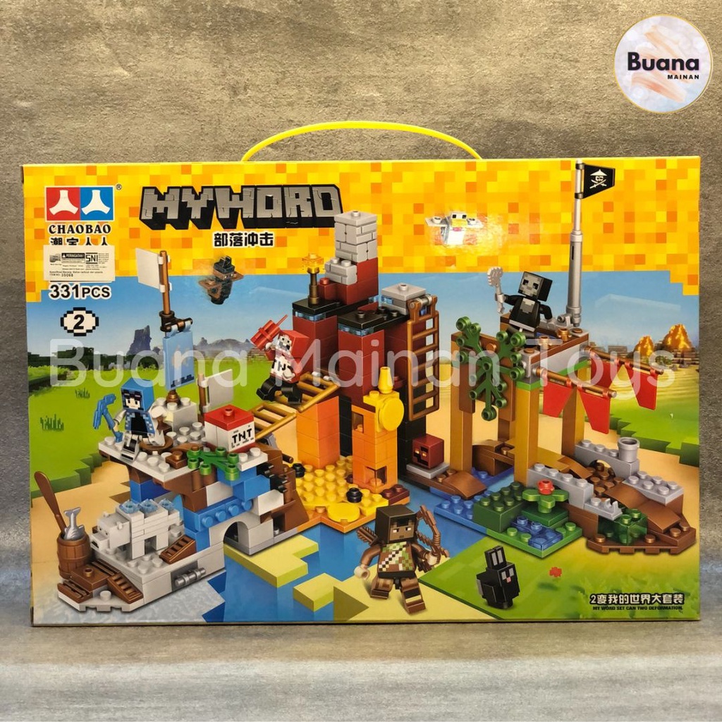 BRICKS MY WORLD CHAOBAO 5629 MAINAN EDUKASI ANAK COWO CEWE KREATIF WORLD OF MINECRAFT