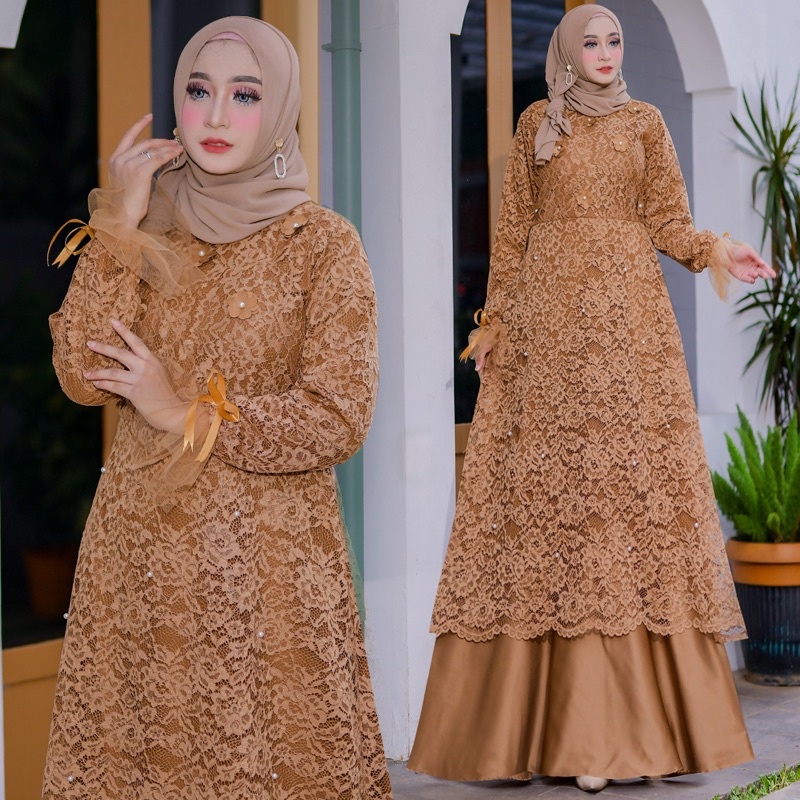 New Produk Bellona Baju Gamis Full Brukat Gamis Remaja Dewasa Gamis Brukat Premium/Ukuran S-M , L , XL , XXL / Gamis Brukat Kondangan / Gamis Muslim / Gamis Pesta / Brukat Kombinasi Maxmara