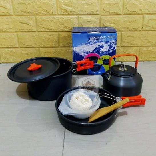 Cookingset teko 308 / Panci Masak Cooking Set Camping Outdoor 3 PCS - DS-308