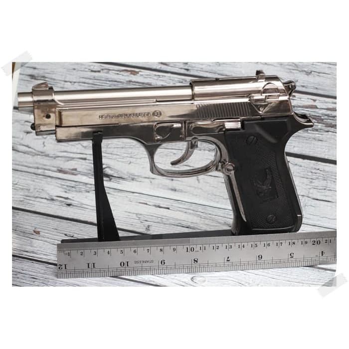 Hot Sale! KOREK API PISTOL BERETTA BT 999-1 CHROME SILVER SARUNG