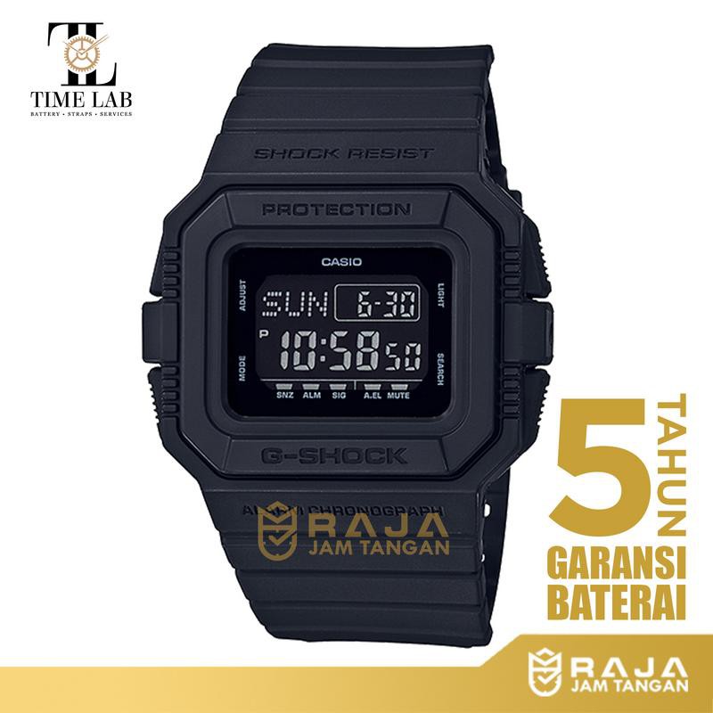 G SHOCK ORIGINAL DW-D5500BB-1D / DW D5500BB 1D JAM TANGAN PRIA DIGITAL KARET HITAM