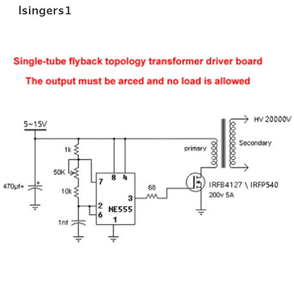 (lsingers1) Modul board inverter coil transformer Tegangan Tinggi 20KV