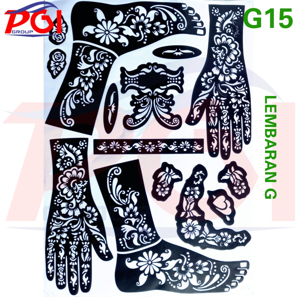 G ( G00015 ) CETAKAN HENNA TANGAN  KAKI / STIKER / NAIL ART / HARGA GROSIR