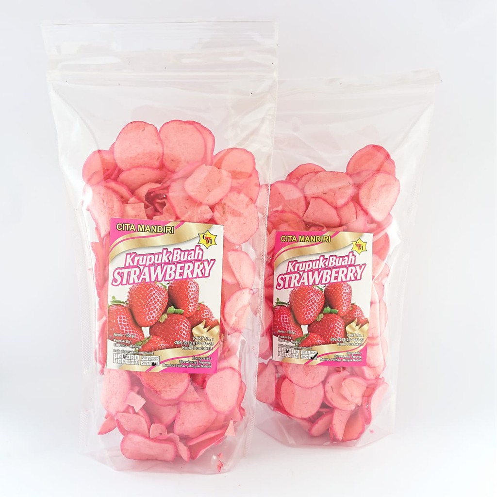 

Makro Nusantara Keripik Kerupuk Rasa Buah Strawbery Original Gurih Renyah Nikmat Kemasan 150 Gram