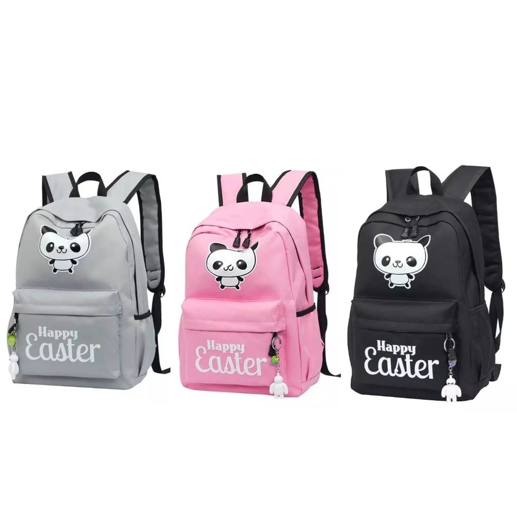 KSO_BAG - Tas Ransel Anak WanitaTerbaru 2021 Kekinian Backpack Motif Carakter HAPPY EASTER Termurah