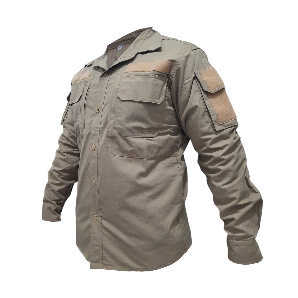 Kemeja Panjang Tactical Krem Gurun