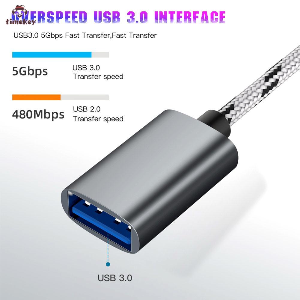 【SALE】2 in 1 USB 3.0 OTG Adapter Nylon Braid Cable Micro USB Type C Data Sync Adapter for Samsung Xiaomi MacBook USB Type-C Micro OTG