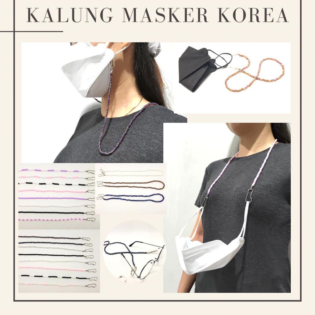 Kalung Masker Gantungan Manik Mote Strap Kacamata Holder lanyard Cantolan rantai Konektor hijab